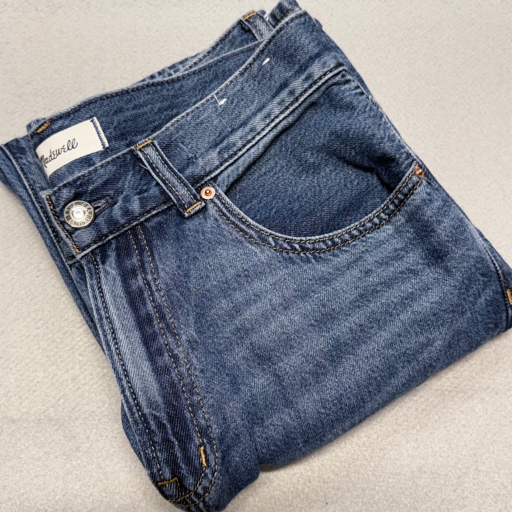 Madwell The Dean Easy Straight Jean 26 Medium Wash High Rise Denim